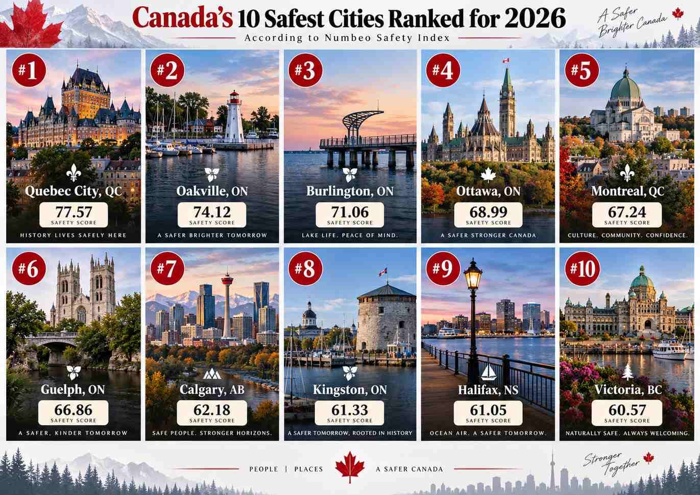 The 10 Safest Cities in Canada Right Now — One Province Dominates the List