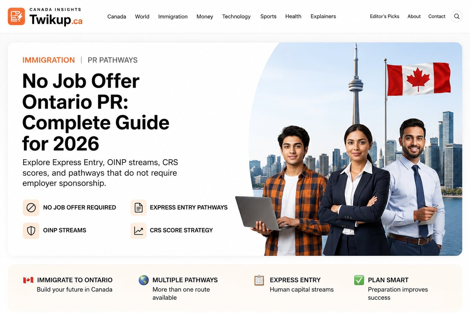 No Job Offer Ontario PR: Pathways Explained for 2026