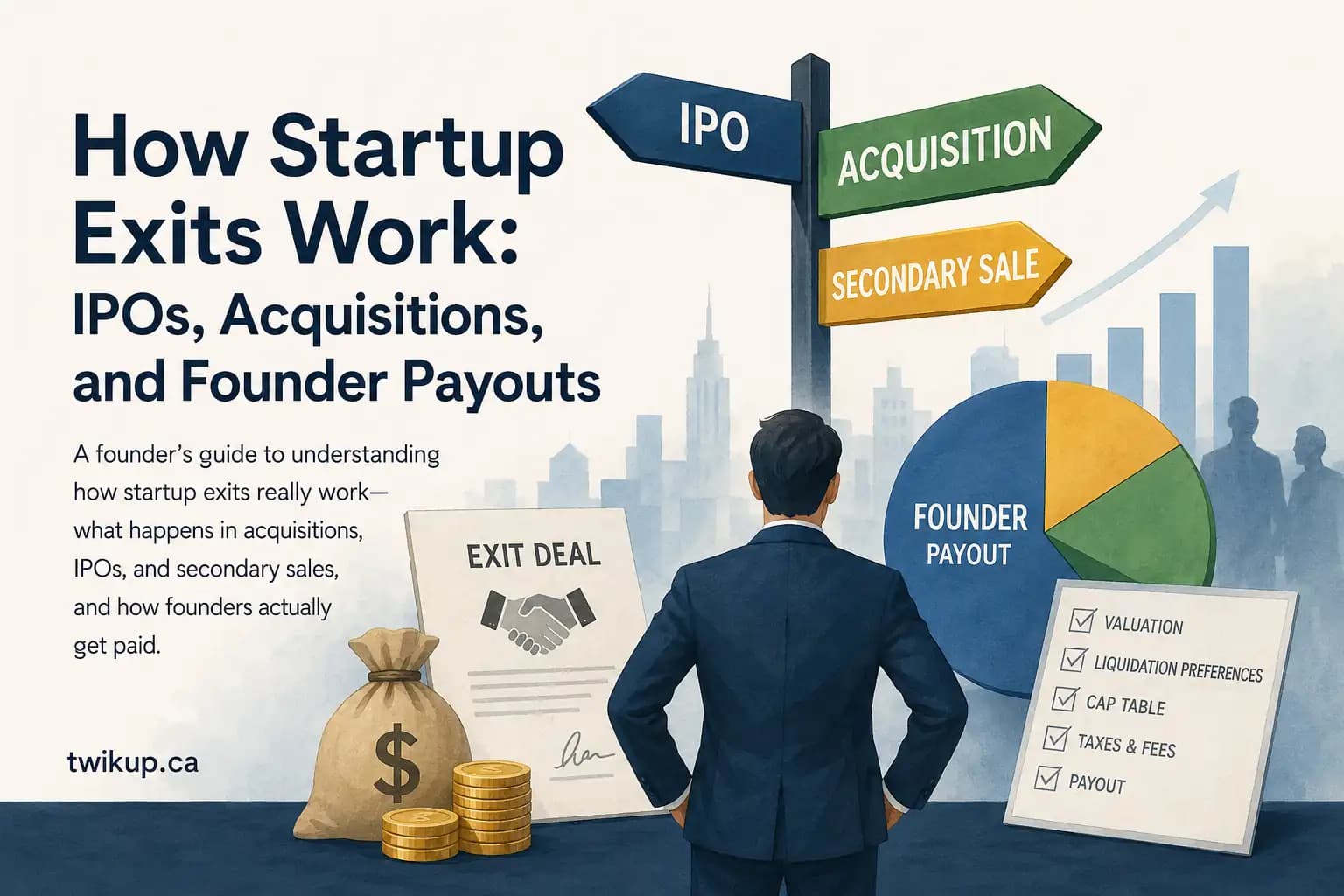 How Startup Exits Work: IPOs, Acquisitions, and Founder Payouts (2026 Founder Guide)