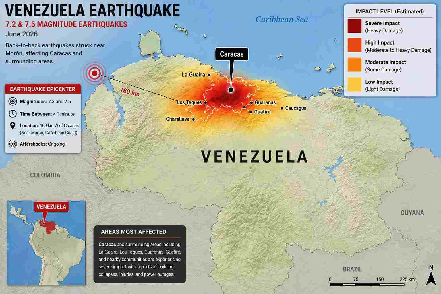 Venezuela Earthquake Disaster: Twin Quakes Kill 164+, Thousands Feared Trapped as Rescue Efforts Intensify